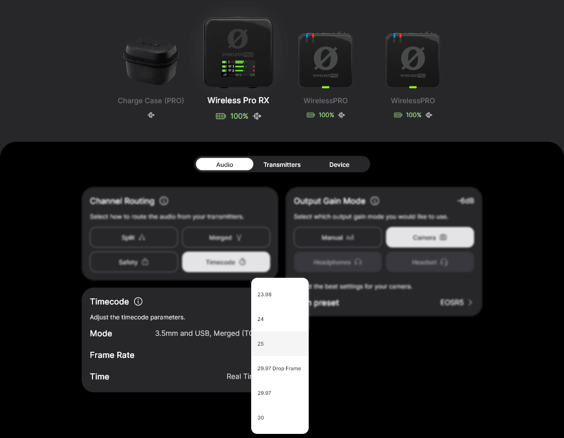 Wireless PRO framerate settings